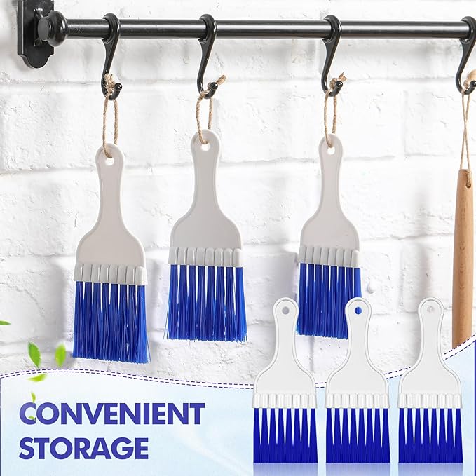 Boao 6 Packs Coil Brush Air Conditioner Condenser Refrigerator Cleaning HVAC Coil Cleaner Small Plastic Whisk Brush (Blue)