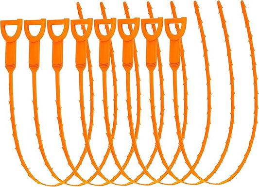 25 Inch Snake Drain Clog Remover Tool Hair Drain Cleaner Tool Drain Auger Hair Cleaning Tool fits Shower Kitchen Sink Bath Tub Bathroom 8 PCS