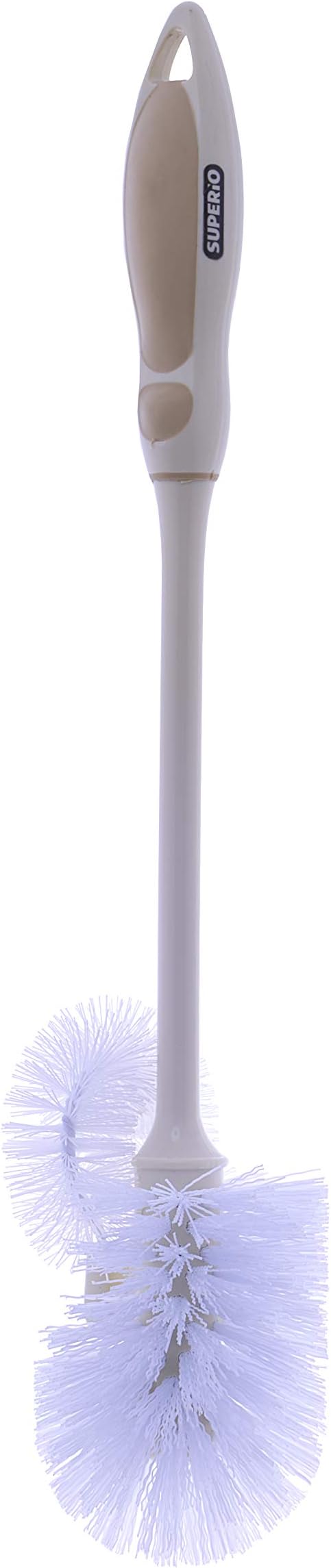 Superio Toilet Brush, Toilet Bowl Cleaning System with Scrubbing Wand, Under Rim Lip Brush for Bathroom