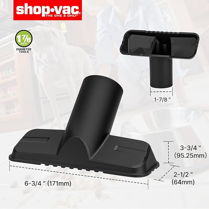 Shop-Vac 3-PC Nozzle Kit, 1-7/8 Inch Diameter for Wet/Dry Vacuum, Includes Gulper, Crevice Tool and Round Brush
