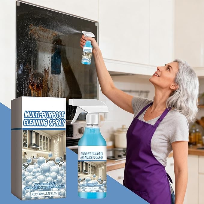 Grease Cleaner, 100ml Multi-Purpose Kitchen Degreaser Spray, Heavy-Duty Grime Remover for Appliances, Countertops, Window Glass, Bathroom, Office, Toilet, Furniture