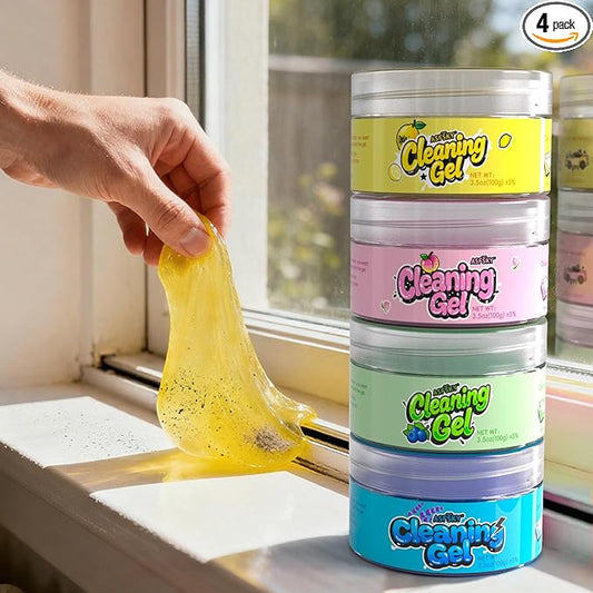 ASFSKY Car Cleaning Gel（4 Packs） Dust Cleaning Putty Universal Car Interior Cleaner Keyboard Dust Remover Car Slime Gifts for Men Women Girl