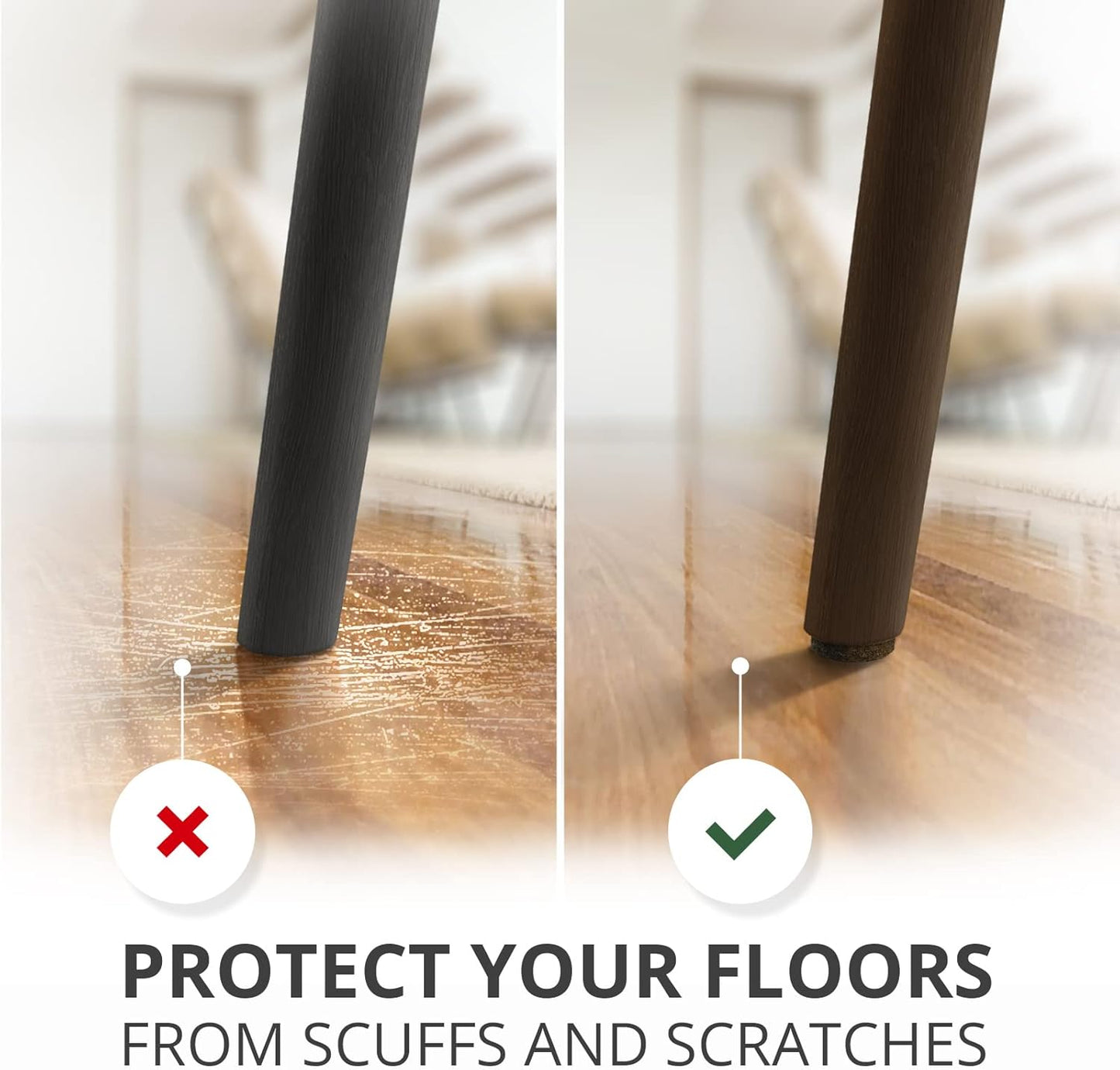 235 pcs Felt Furniture Pads Brown & Black X-Protector! Huge Quantity of Furniture Pads for Hardwood Floors – Your Ideal Wood Floor Protectors for Furniture. Protect Any Type of Hard Floor!