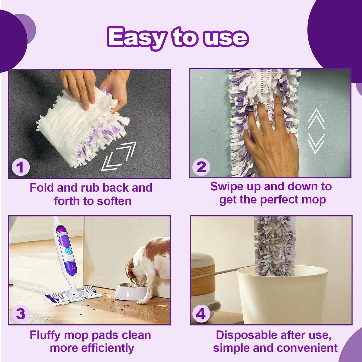 20 Count Disposable mop Pads Refills Compatible with Swiffer PowerMop Multi-Surface Mop and PowerMop Wood Mop, Replacement Pads Use for Floor Cleaning