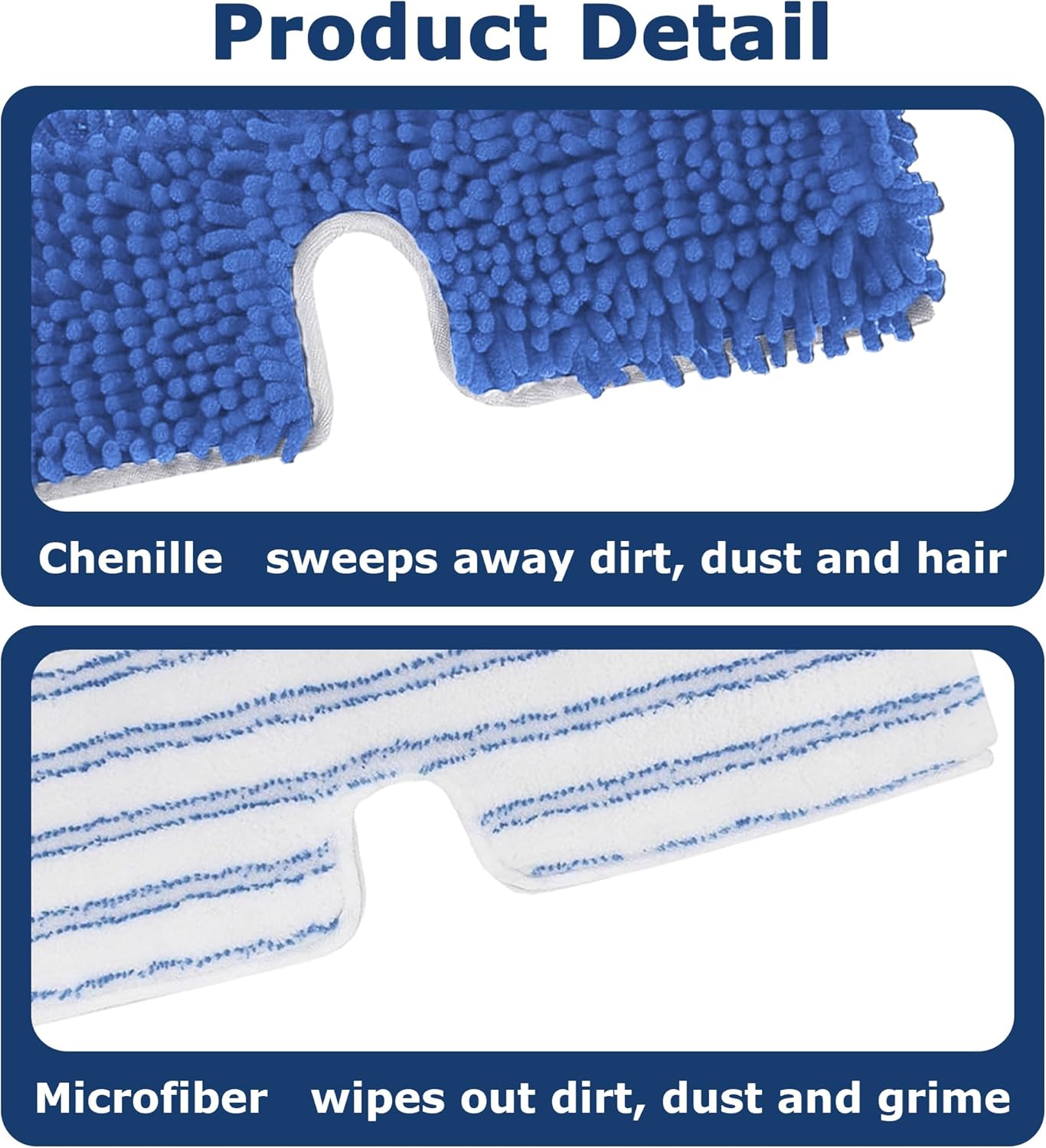 4 Pack Mop Heads Replacements Compatible with O Cedar Dual-Action Flip Mop, Microfiber Chenille Mop Pads for Wet & Dry Floor Cleaning and Scrubbing, Reusable & Washable Dust Mop Refills