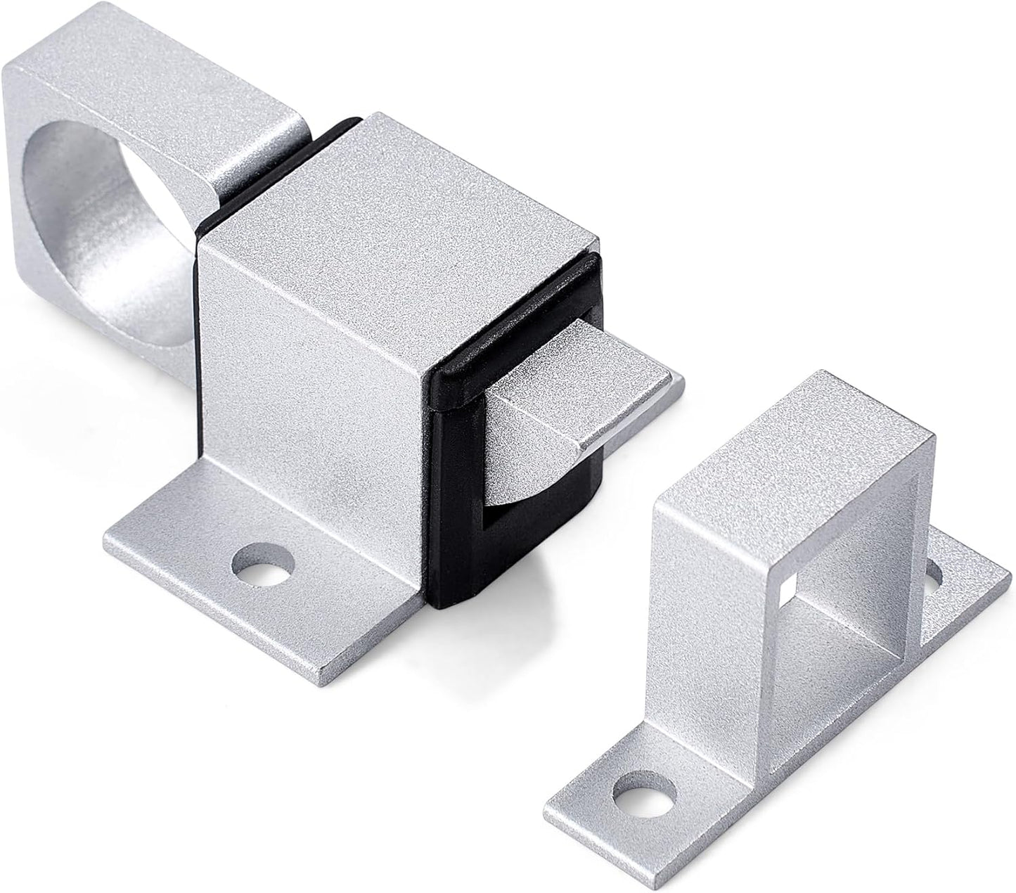 4 Packs Self-Closing Gate Latches, Silver Spring Door Lock, Aluminum Alloy Security Latch for Windows, Cabinets & Gates