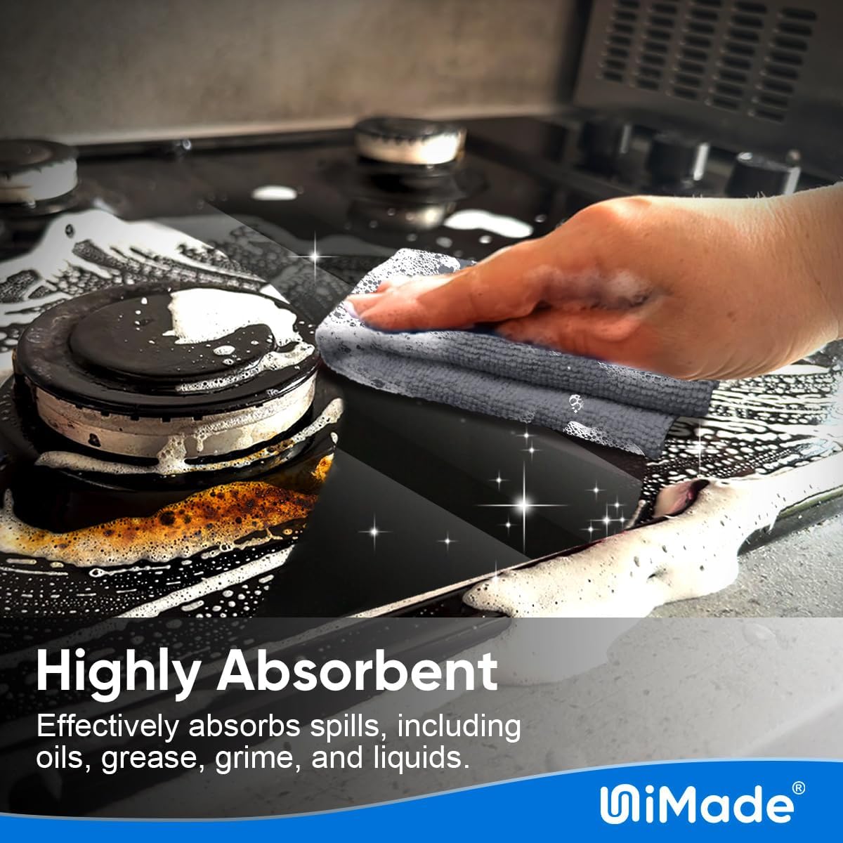 Microfiber Cleaning Cloth, 200 Pack Microfiber Towels for Cars Reusable Shop Rags Bulk Lint Free Cleaning Towels for Car Kitchen Automotive Bar Mechanic Restaurant Garage, 11.5"x 11.5", Grey