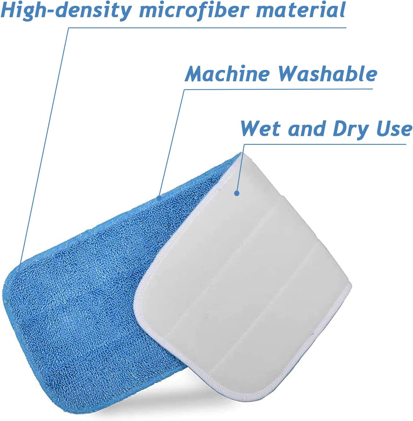 Microfiber Mop Pads, 18.5 x 6.3 Inch Reusable and Washable Spray Mop Pads, Wet and Dry Household Mop Pad Replacement, Set of 12(Colorful)