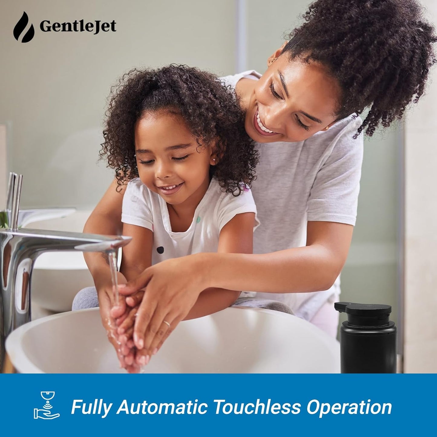 SimpleFoam Automatic Foaming Soap Dispenser - Rechargeable Automatic Soap Dispenser Touchless for Bathroom, Dual Foam Levels, Auto-Clean Mode (SimpleFoam - Black, Foam)