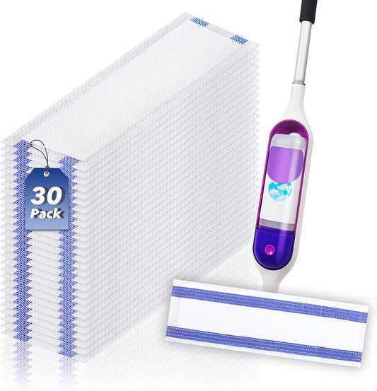 30 Pack Disposable Power Mop Refills Compatible for Swiffer PowerMop(13-15in),Thickened Multi-Surface Spray Clean Mop Replacement Pads for Hardwood Floor Cleaning