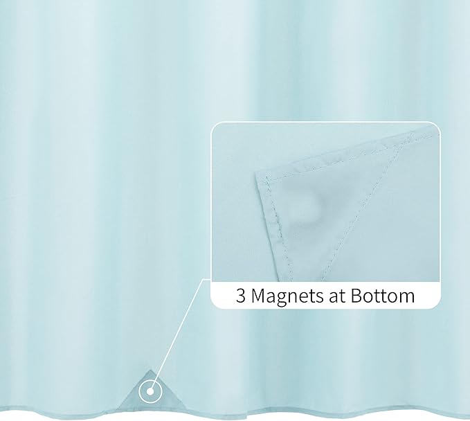 ALYVIA SPRING Waterproof Fabric Shower Curtain Liner, Washable Cloth Shower Curtain for Bathroom - Standard Size 72x72, Blue