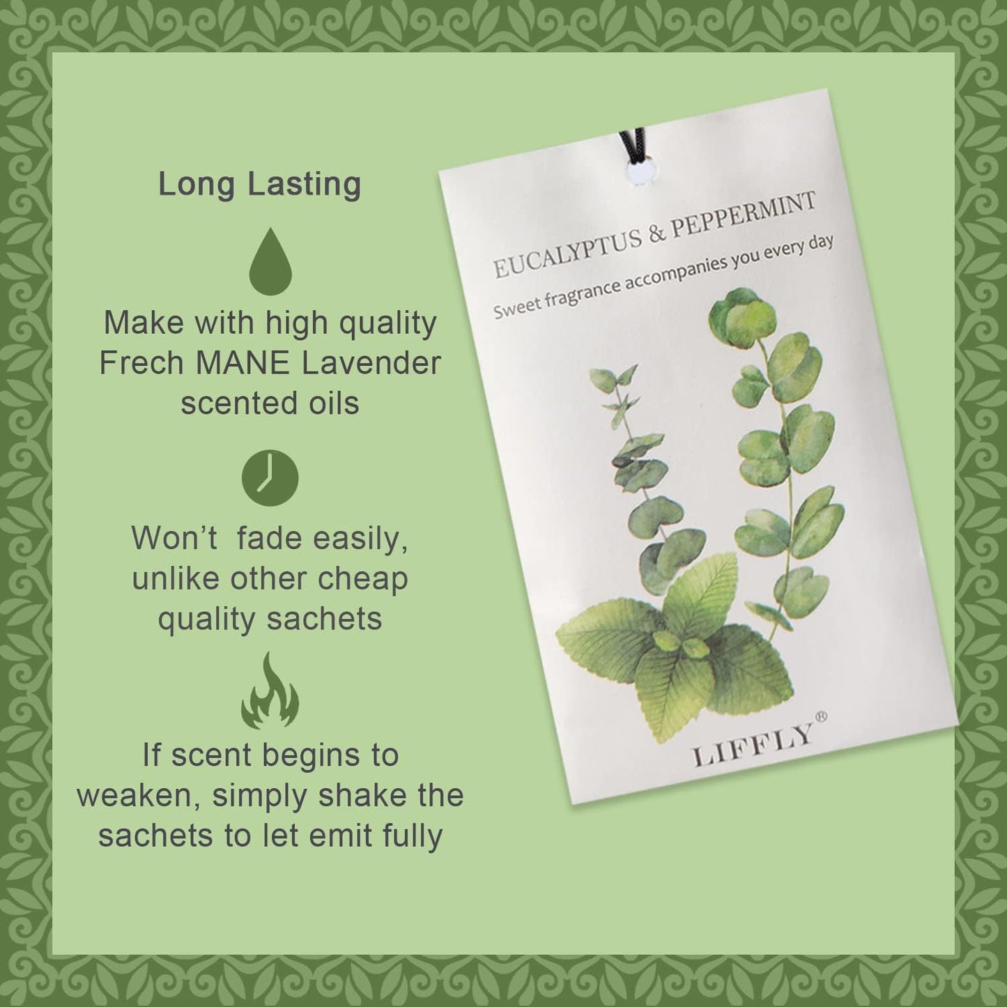 14 Packs Eucalyptus Peppermint Scented Sachets fit Drawers and Closets