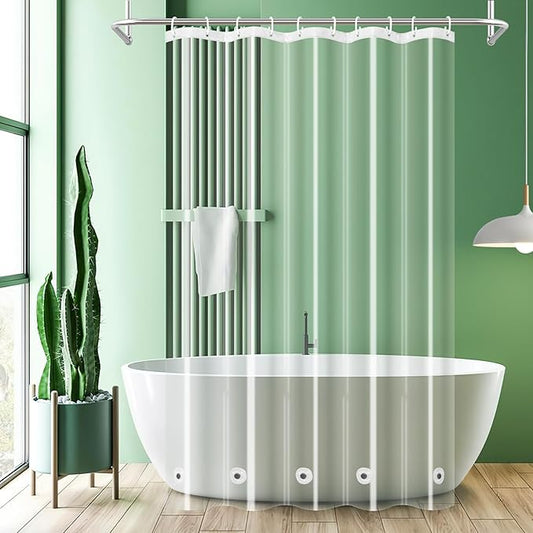 UFRIDAY Clear Shower Stall Curtain Liner 60 x 72inch, EVA Waterproof Weighted Clear Shower Liner with Magnets,Narrow Small Shower Curtain Liner 60 inch Wide for Bathroom or Window