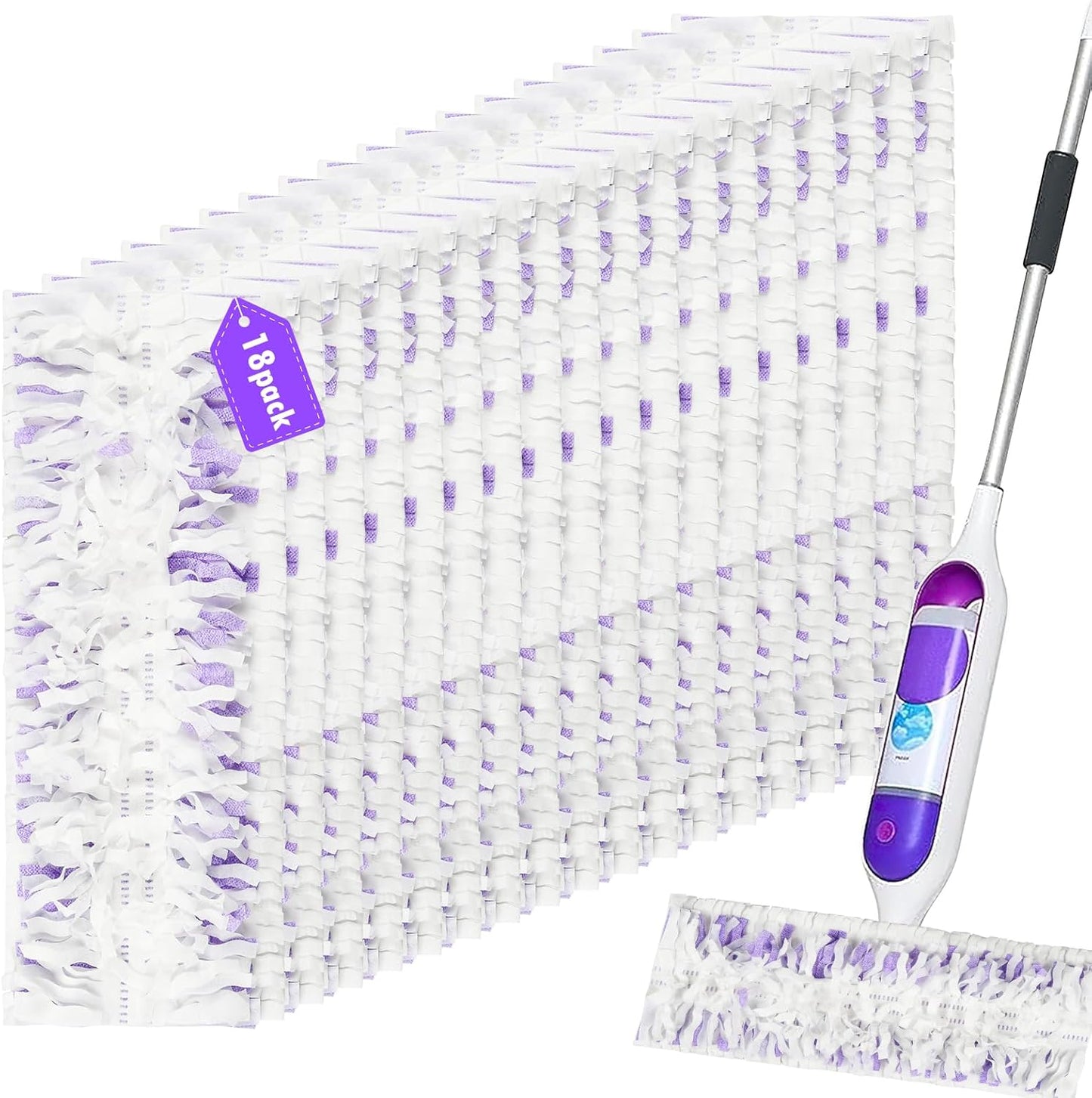 18 Count Disposable mop Pads Refills for Swiffer PowerMop Multi-Surface Mop and PowerMop Wood Mop, Replacement Pads Use for Floor Cleaning