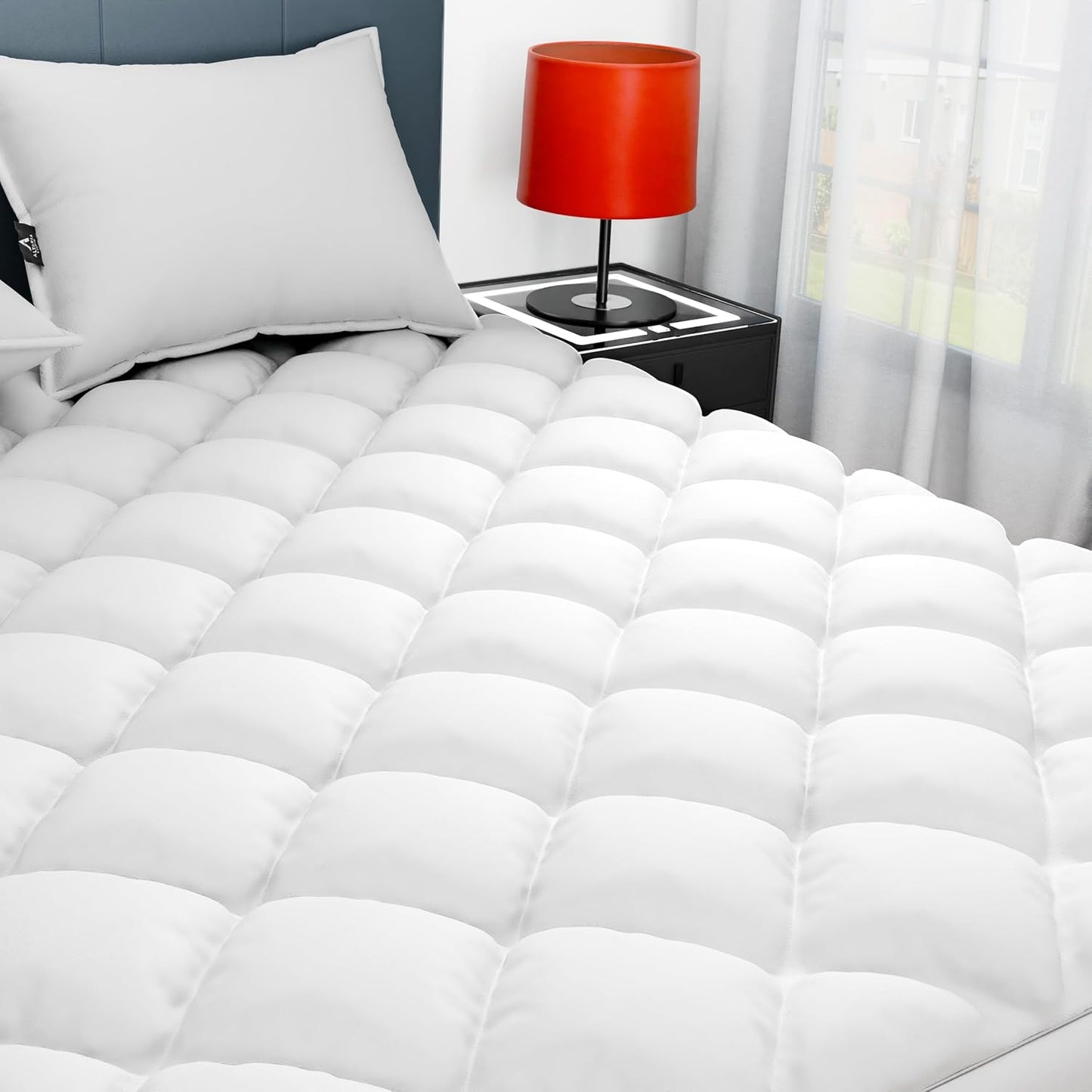 Sunflower Twin XL Mattress Pad, Hypoallergenic Cotton Mattress Cover College Dorm, 18-22" Extra Deep Pocket Quilted Protector, Breathable&Noiseless