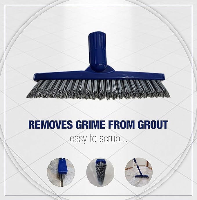 Bring It On Grout Cleaning Brush Crevice Cleaning Brush with Stiff Nylon Bristles 8-inch Heavy-Duty Tile Cleaner Brush Plus 10 Inch Floor Scrub Brush, Bathroom, Kitchen