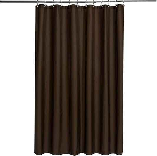 N&Y HOME Fabric Shower Curtain or Liner with Magnets - Brown Shower Curtain for Bathroom with Hotel Quality, Machine Washable - Brown, 72x72