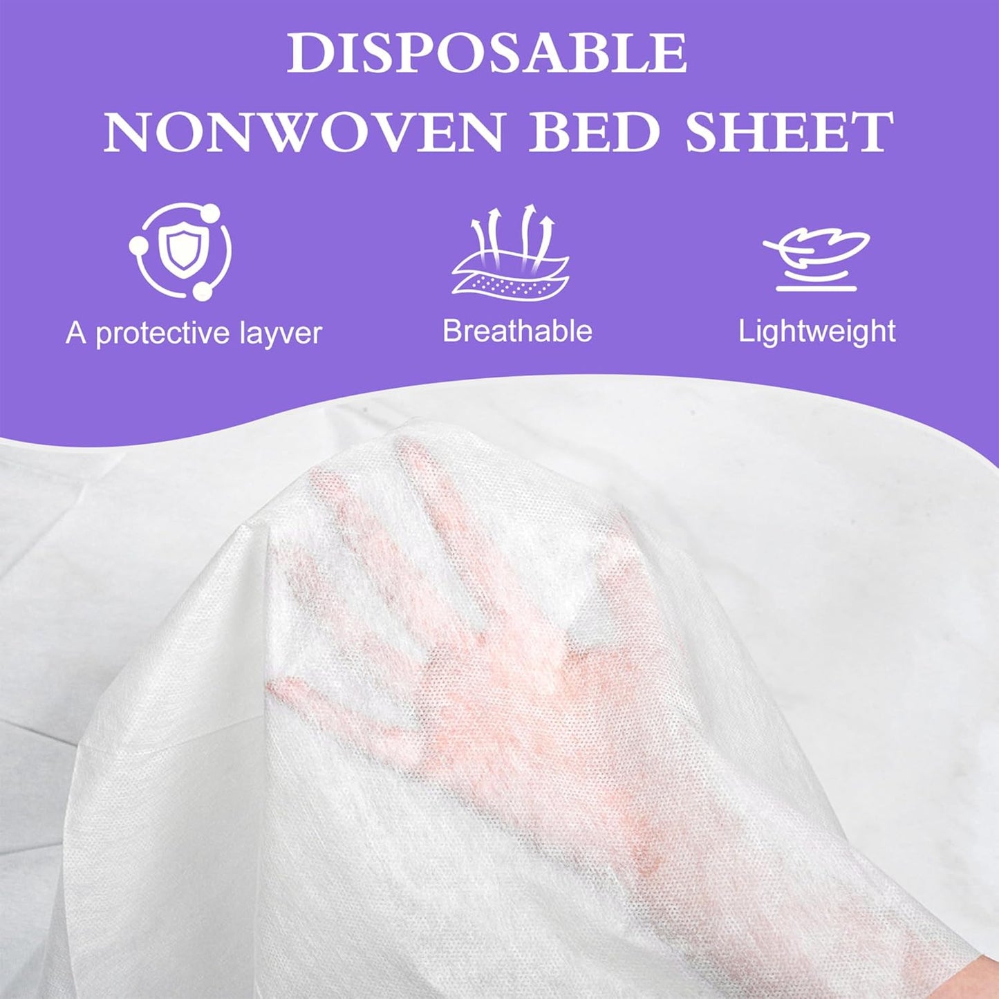 100 Pack Disposable Bed Sheets – 31.5 x 71 in Waterproof Non-woven Sheets for Massage, Spa, Tattoo & Salon Tables(White)