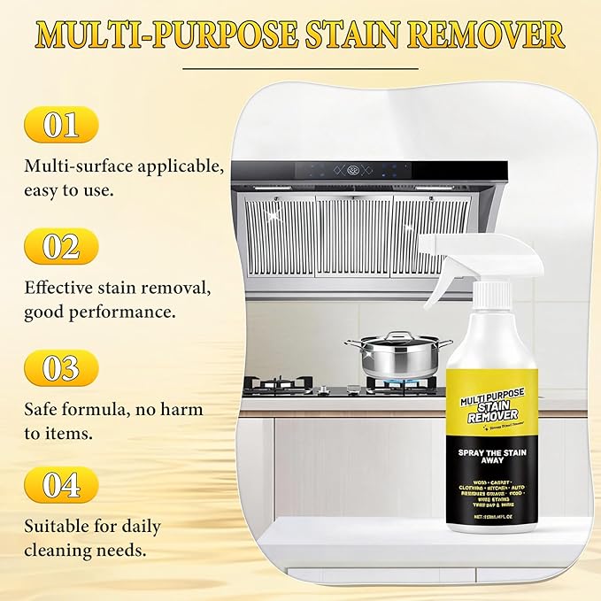 2PCS Multi Purpose Stain Remover, Foam Cleaner Spray, A powerful cleaner for kitchens, Fast Acting Cleaner for Kitchen Countertops, Floors, Toilets, Cars