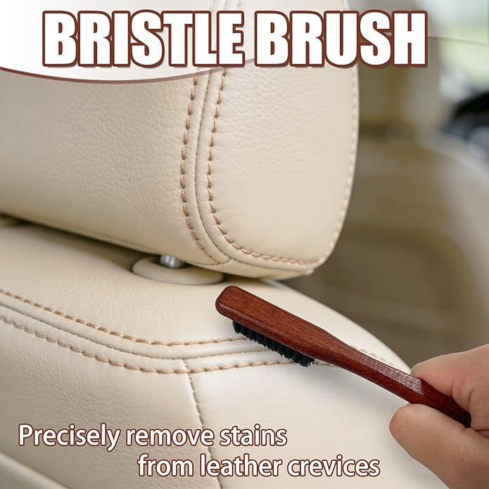 Car Detailing Brush Set, Ultra Soft Boars Hair Car Interior Detailing Brushes, Car Interior Detailing Kit, for Seats Leather Care or Cleaning (6PCS)