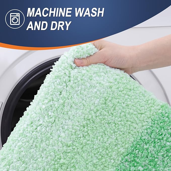 OLANLY Bathroom Rugs Mat 30x20, Extra Soft Absorbent Microfiber Bath Rugs, Rubber Backing, Quick Dry, Machine Washable Bath Mats for Bathroom Floor, Tub and Shower, Home Decor Accessories, Green