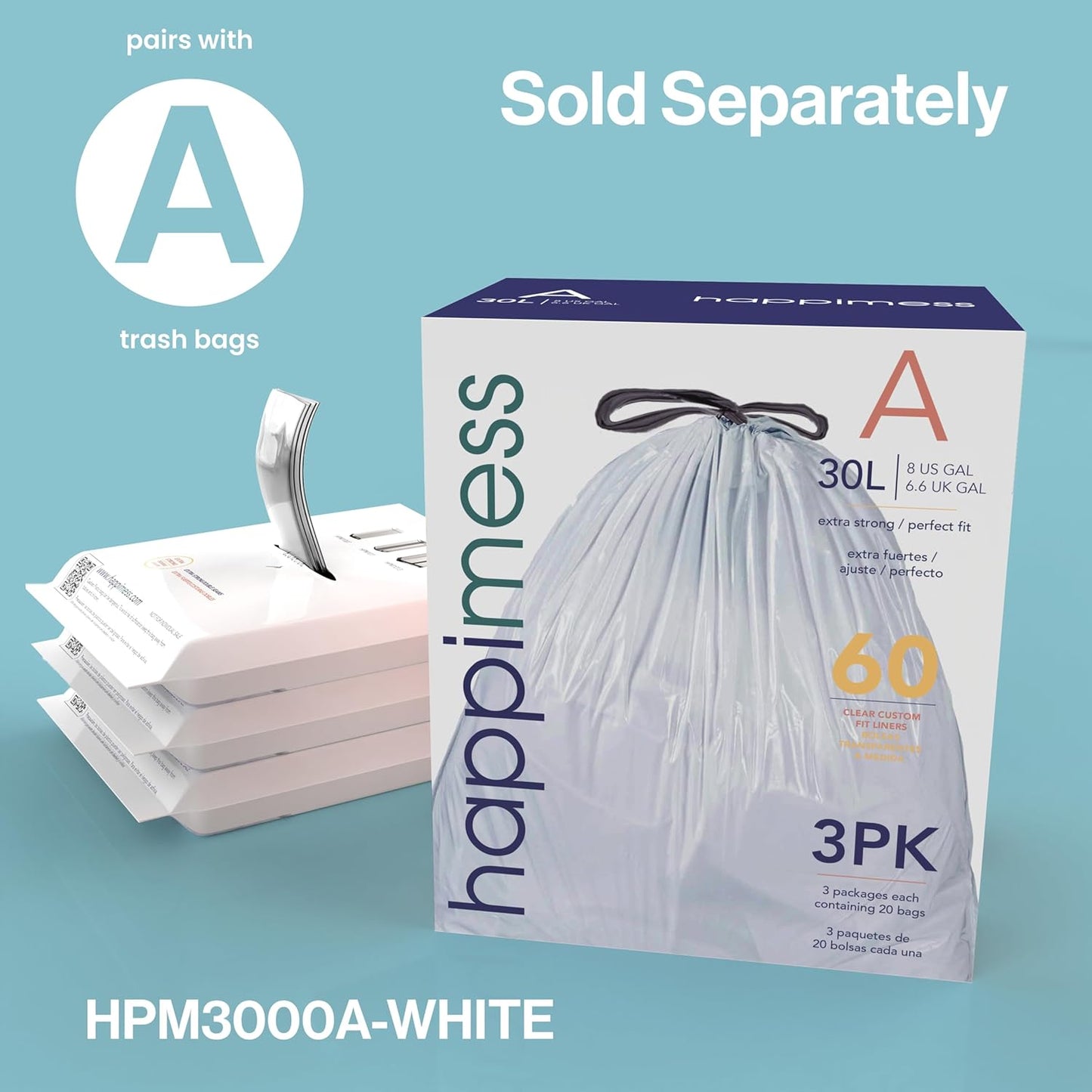 happimess HPM1007I Betty Retro 8-Gallon Step-Open Trash Can, Fingerprint Resistant, Modern, Minimalistic for Home, Kitchen, Laundry Room, Office, Bedroom, Bathroom, Tide Pool Blue