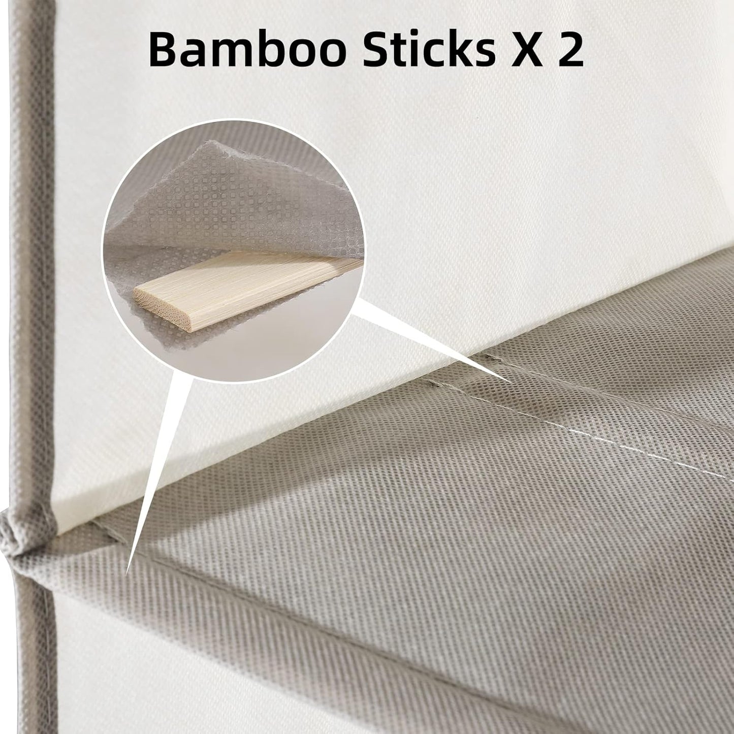 2 Packs Hanging Closet Organizer Storage, 4-Shelf Hanging Shelves for Closet, Closet Clothes Organizer and Storage with Side Pocket, Beige