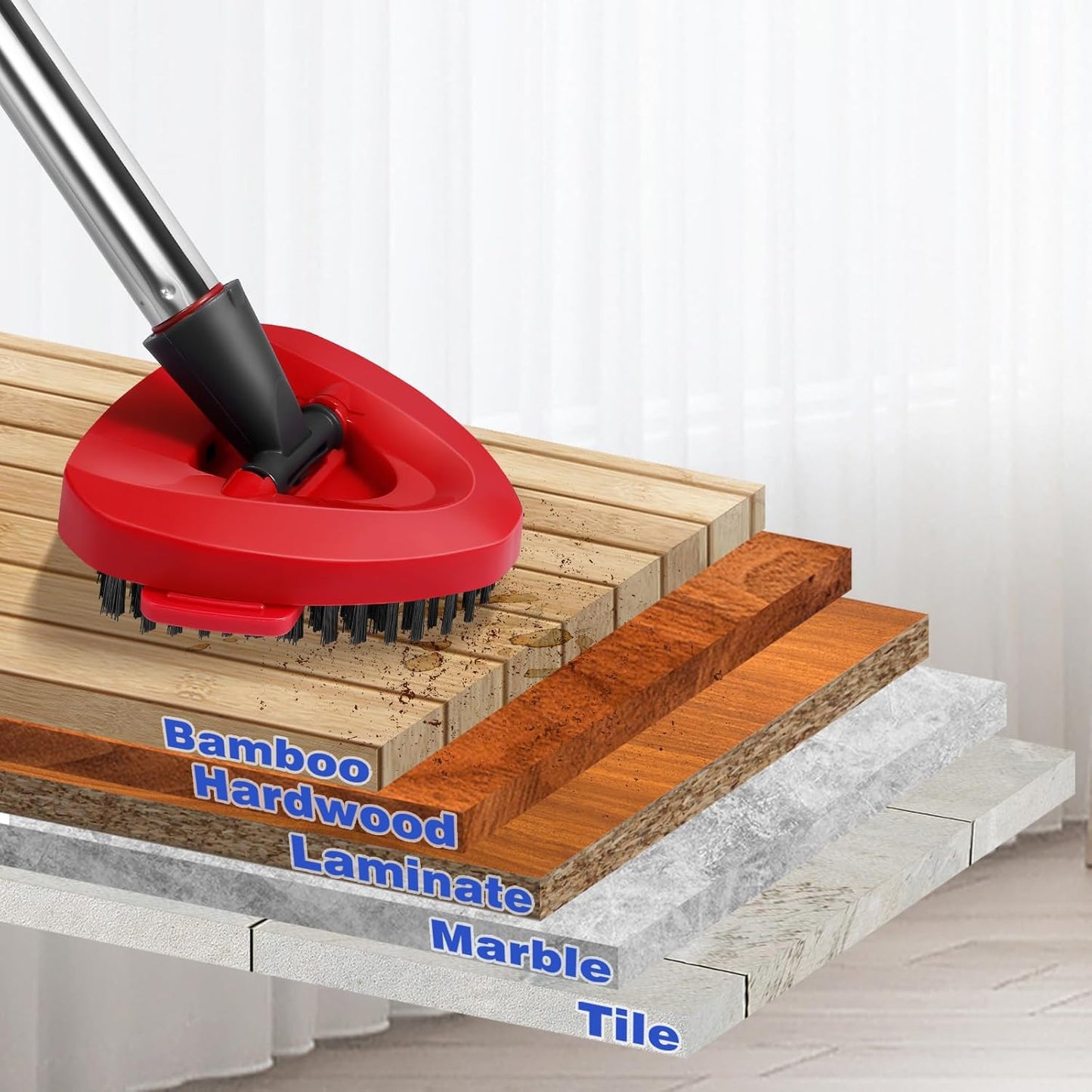 Mop Replacement Heads 6 Pcs & 1 Scrub Brush & 1 Base Combo,Spin Mop Replacement Head for Ocedar RinseClean 2-Tank System,Easy Cleaning,Microfiber,Machine Washable for Bathroom,Kitchen,Tub and Tile