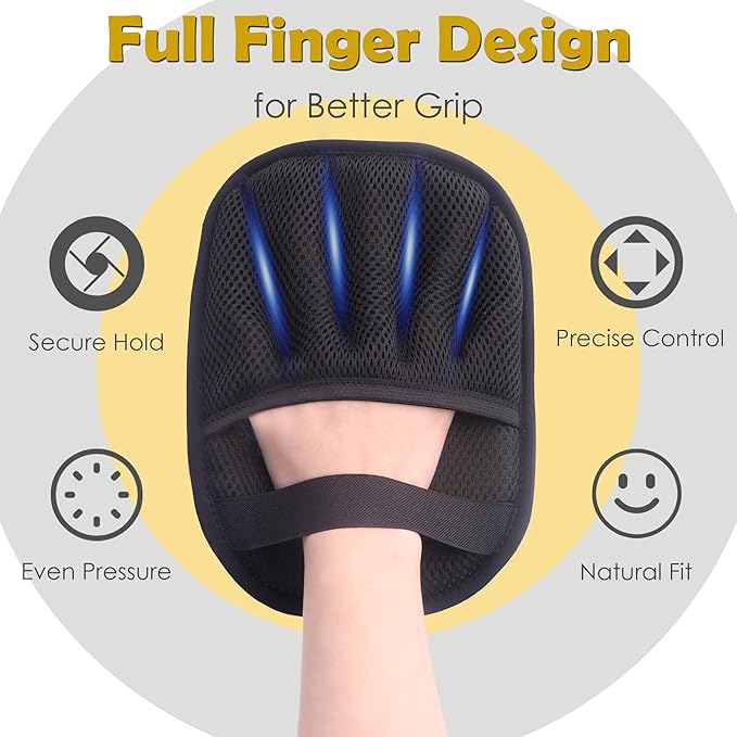 Five-Finger Pet Hair Removal Glove, Electrostatic Dog and Cat Hair Remover, Resuable and Washable Pet Hair Cleaning Tool for Furniture, Couch, Clothes, Carpet, Bedding...Black, 1 Piece