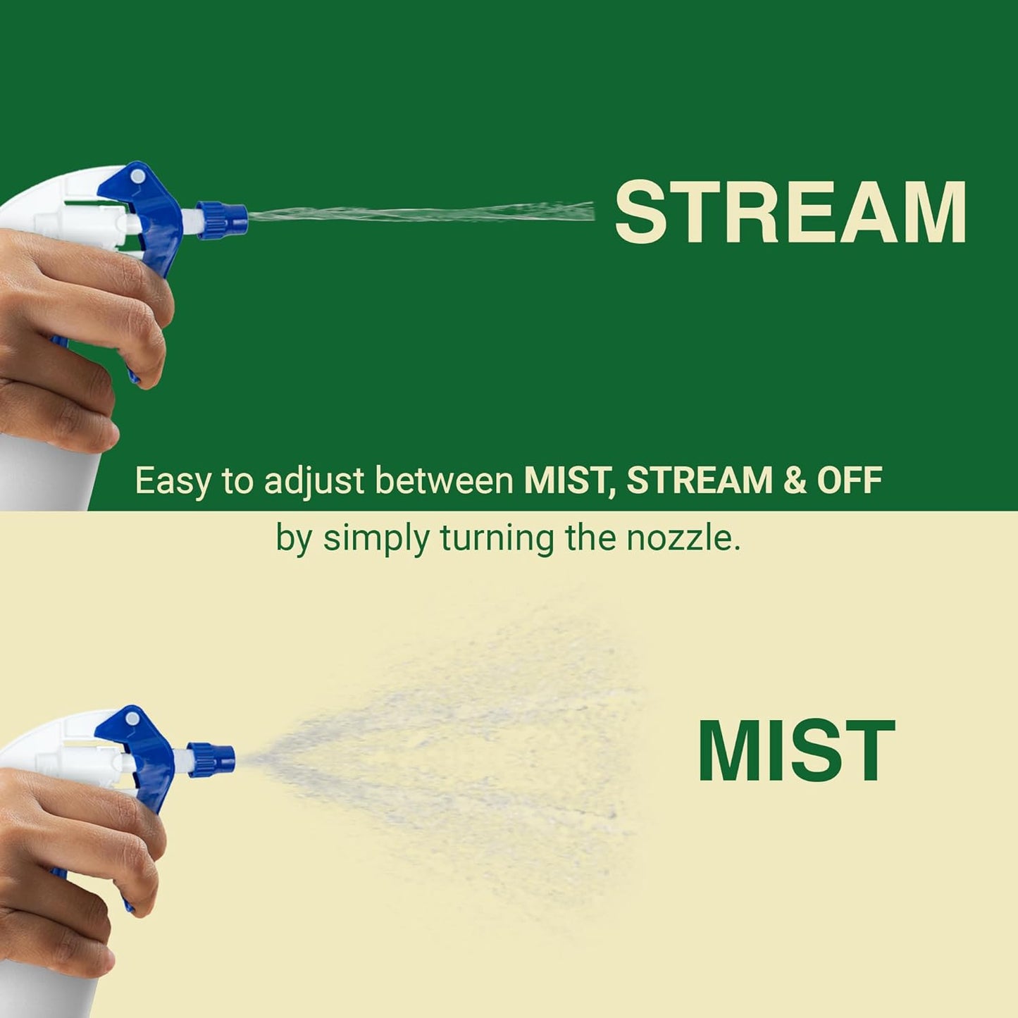 Heluva Green Spray Bottle Nozzle Replacement, Bottle Tops Only - Sprayer Nozzle Triggers for Heavy Duty, Commercial, Home Cleaning Solutions - Fits 8,16,24,32 oz Plastic & Glass Bottles, Blue, 24 pack