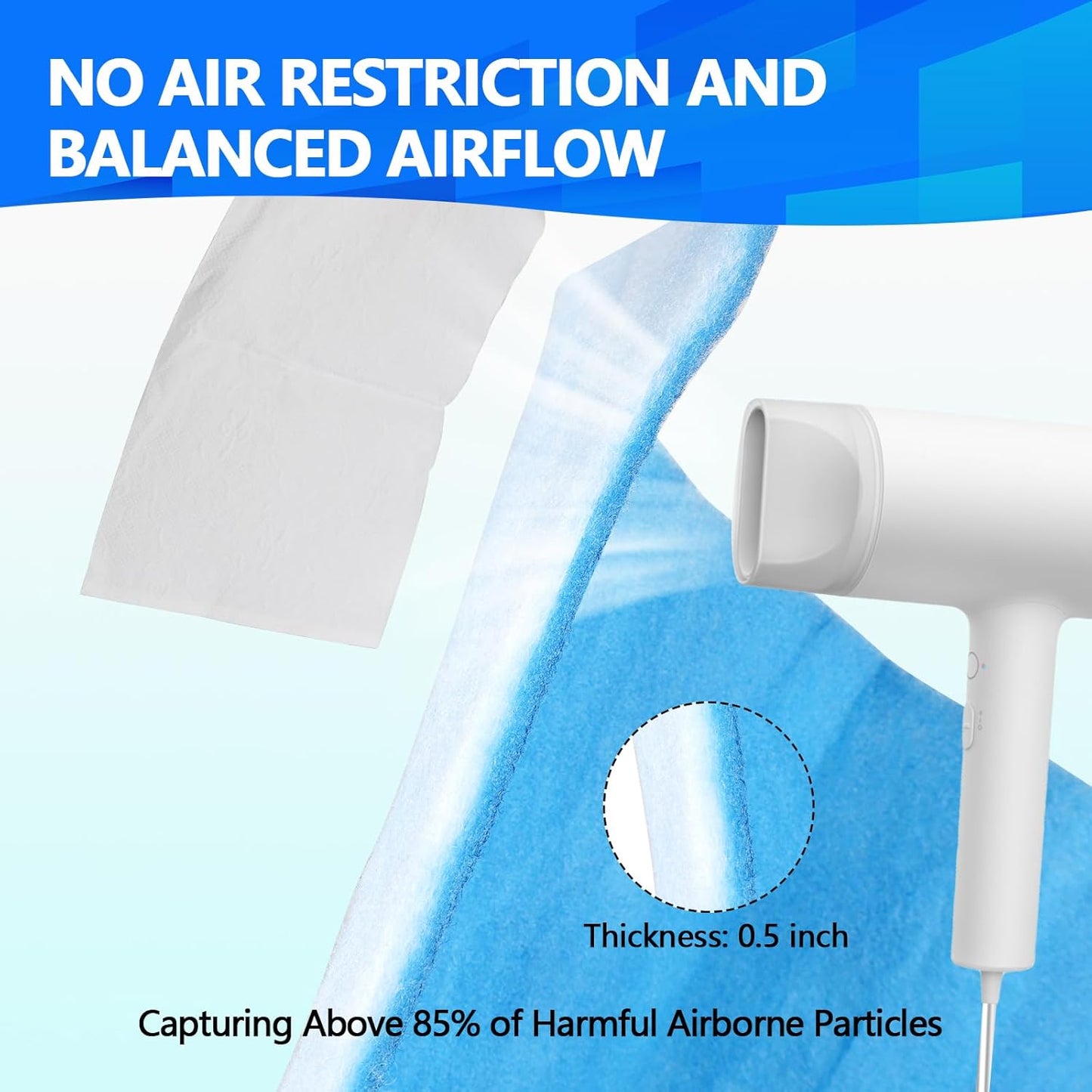 14" x140" Air Vent Filters, Cut to Fit Air Filter (65+ Filters), MERV 8 Triple Vent Filter for Home Floor, Ceiling, RV, HVAC Furnace Vents, With Adhesive Hook Tape and Installation Tape