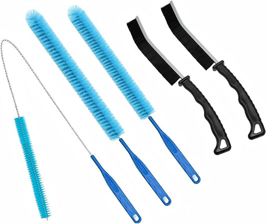 5 Pcs Dryer Vent Cleaner kit,Refrigerator Coil Cleaning Brush,Home Improvement Essential Cleaning Tools, for Kitchen Sinks, drains, Shower and Bathtub Clogs