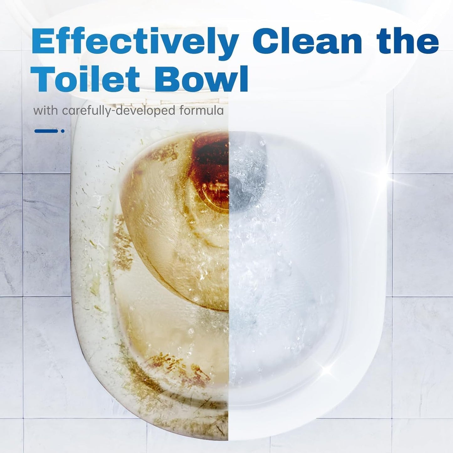 Vacplus Toilet Bowl Cleaner Tablets 40 PACK, Automatic Cleaners with Bleach, Slow-Releasing Toilet Tank Cleaners for Deodorizing & Descaling, Household Toilet Cleaners against Tough Stains
