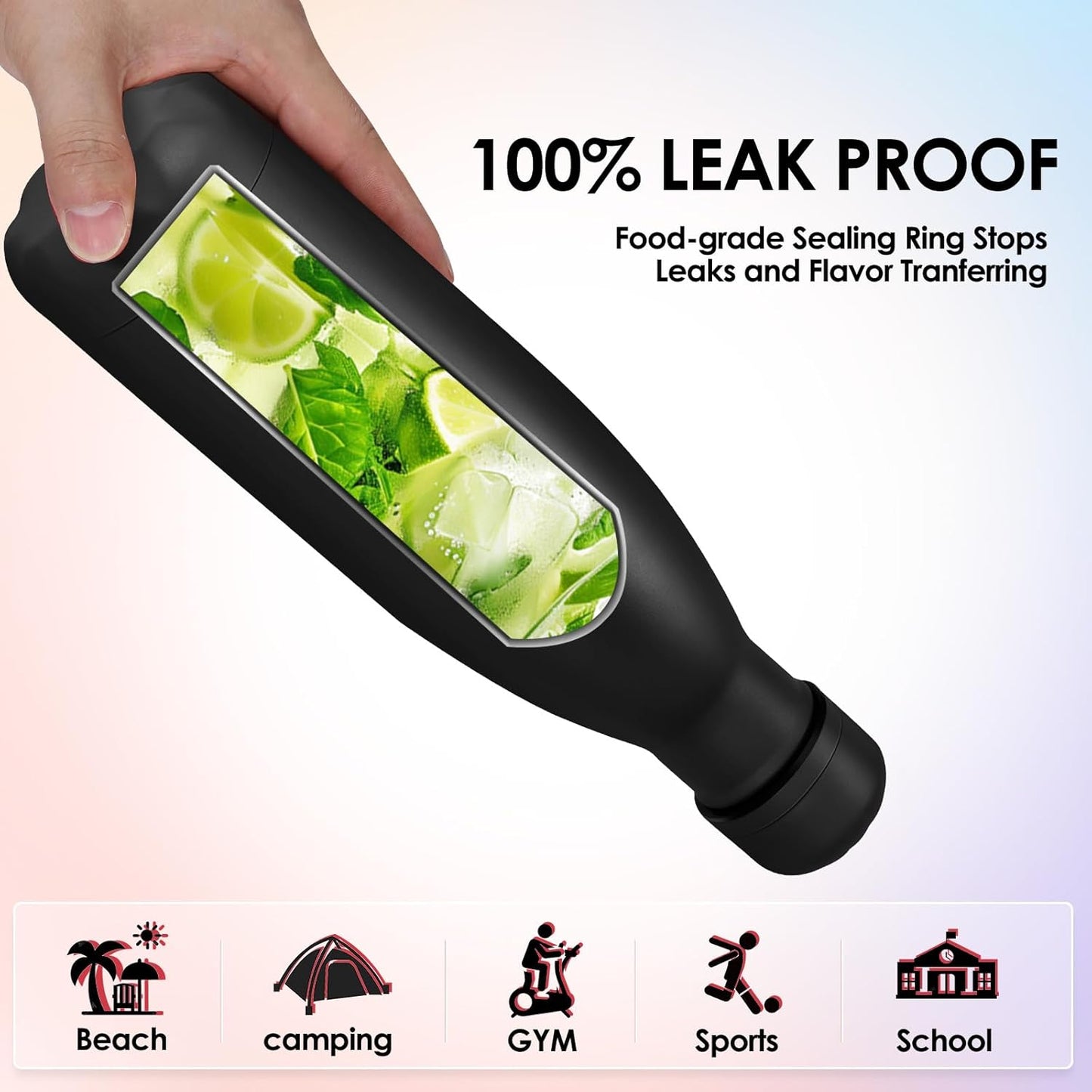 17oz Cola-Bottle Shaped Stainless Steel Leak-proof Water Bottle,Double Wall Vacuum Insulated Metal,Travel Mug For Sports Indoors & Outdoors,BPA-Free Kids Flasks,Assorted(4 Pack)