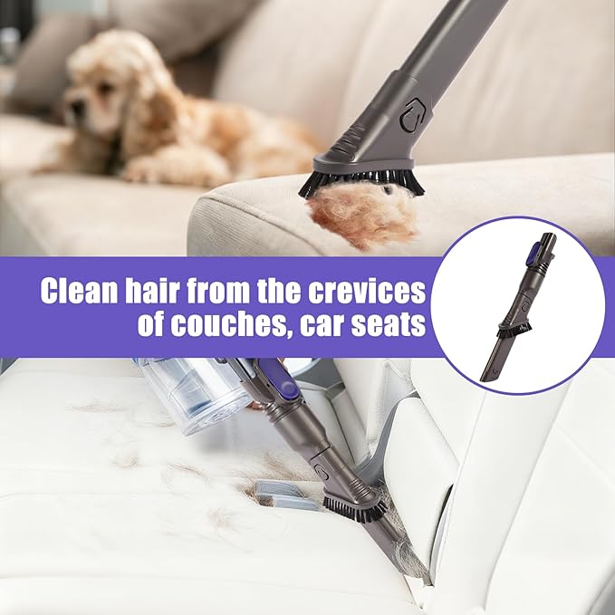 Upgraded Removable two-in-one Tool Brush for D-Shaped Vacuum Replacement Parts Compatible with Shark Pet Cordless Stick IX141 IZ462H IZ483H IZ363HT IZ361H IZ163H IZ362H Crevice Tool Brush Attachments