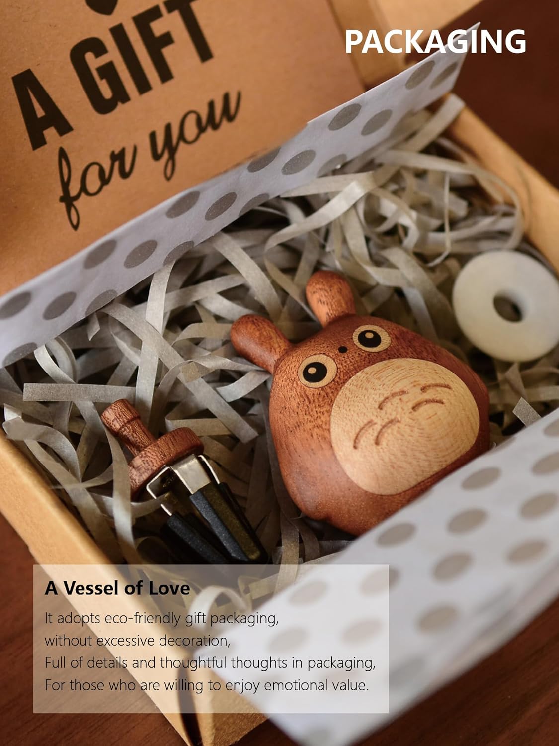 Handmade wooden Car Diffuser for Essential Oils and Refillable Air Freshener with Vent Clip Automotive Interior Chinchilla Cartoon and Festival Present Box