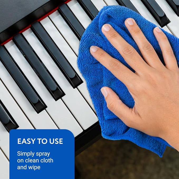 IMPRESA Piano Key Cleaner Spray - Piano Keyboard Cleaning Kit & Solution - Non-Toxic Low-Odor Keyboard Cleaner for Grand & Baby Grand Keys - 8 Fl Oz, Clear, Pack of 1
