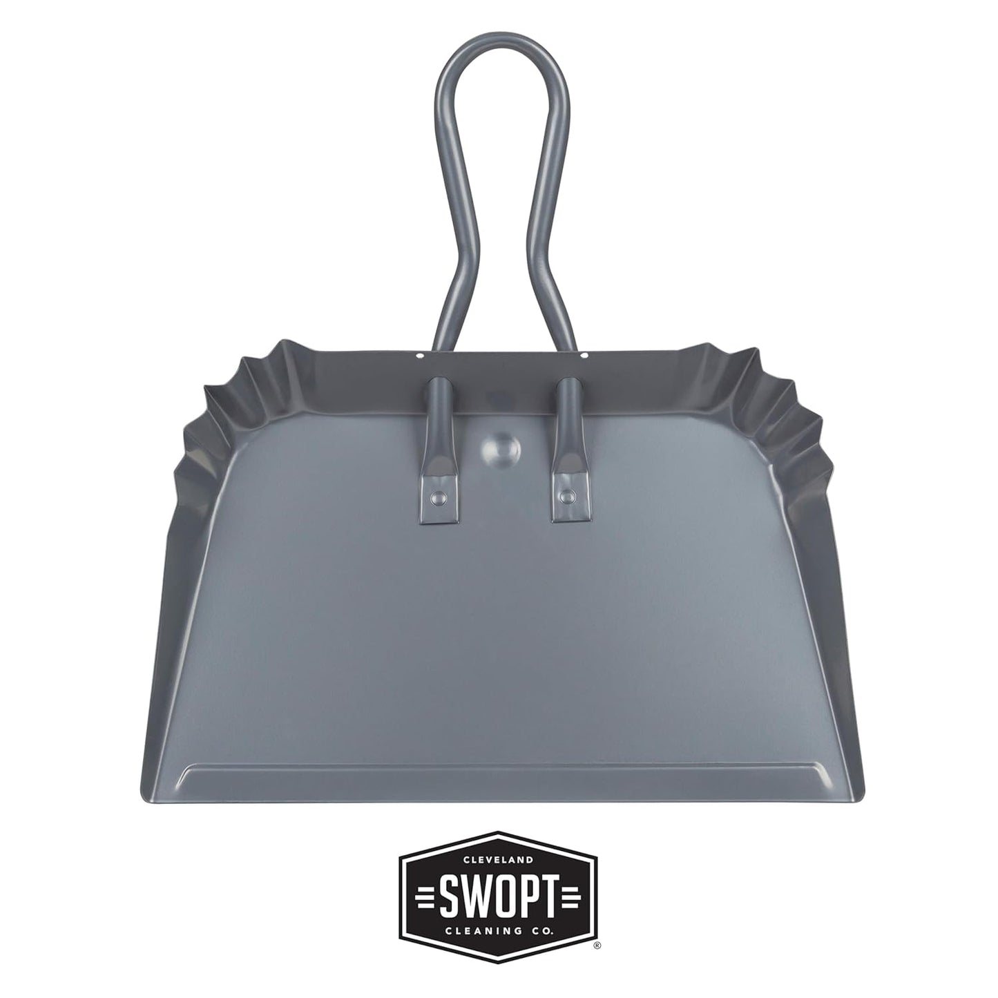 SWOPT Angled Broom Head + Push Broom Head + 17” Steel Dustpan – Multi-Surface Cleaning Kit Interchangeable with All SWOPT Cleaning Products for More Efficient Cleaning and Storage