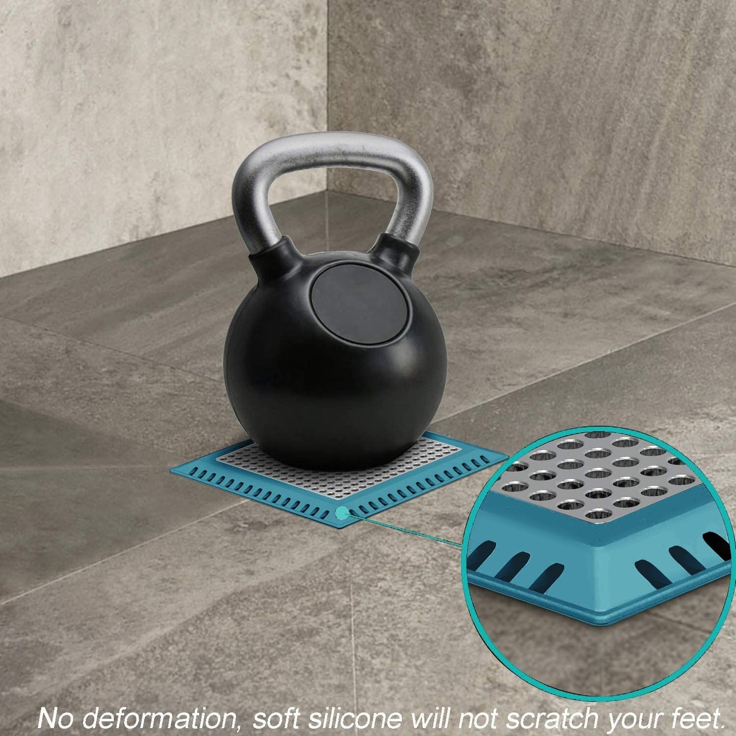 Hair Catcher/Drain Strainer/Shower Drain Cover for Bathroom Floor Drain, Stainless Steel and Silicone (Patented Product)