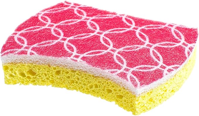 SCRUBIT Non-Scratch Cellulose Scrub Sponge - Soft and Easy Grip - Kitchen Sponges for Cleaning - 16-Pack Dual Sided Scrubby Sponges for Pots, Pans, Kitchen, and More