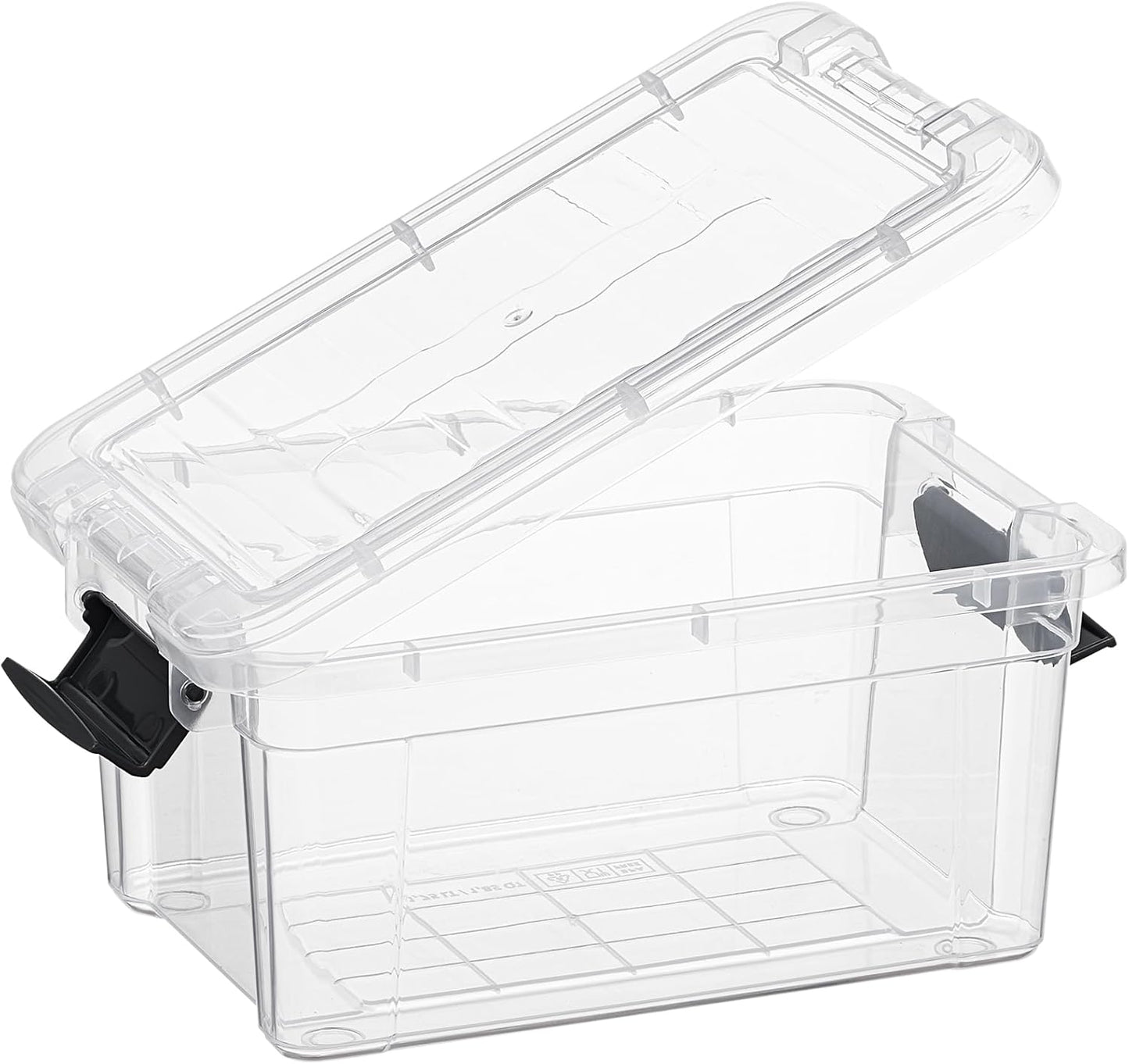 Superio Storage Bins with Lids- 4 Pack, 1.85 Qt Clear Boxes for Organizing, Stackable Plastic Containers- BPA Free, Non-Toxic, Odor Free, Organizer for Home, Office, Dorm