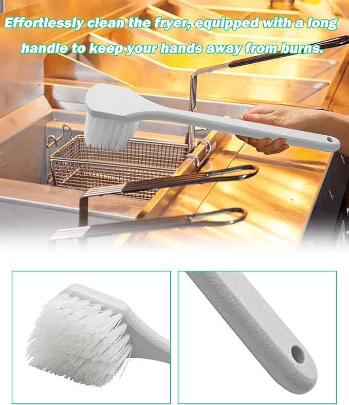 High Heat Resistant Nylon Fryer Brush Fits for Deep Fryers, Grills, Ovens & Waffle Makers,Replacement for Henny Penny 12116 Fryers Brush - 20'' Long Handle