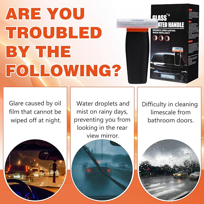 Oil Film BrushHandheld Glass Oil-Film Remover, New Upgrade Powerful Roll-On Glass Compound Emulsion Guard Cleaner Glass Cleaning Board, Automotive Oil Film Cleaning Brush Car Windshield Windows