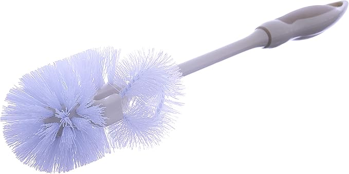 Toilet Bowl Brushes with Lip Beige, Multi Pack Toilet Brush Scrub Under Rim, Bathroom Cleaner Scrubber, Heavy Duty Bristles Scrub Brush (3)