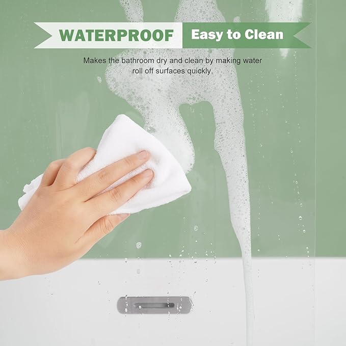 UFRIDAY 72 x 86 inches Extra Long Shower Curtain Liner,Simple Plastic Clear Bathroom Curtain Waterproof Shower Curtain with 5 Magnets Bottom,Heavy Duty Home Hotel Restaurant Liner