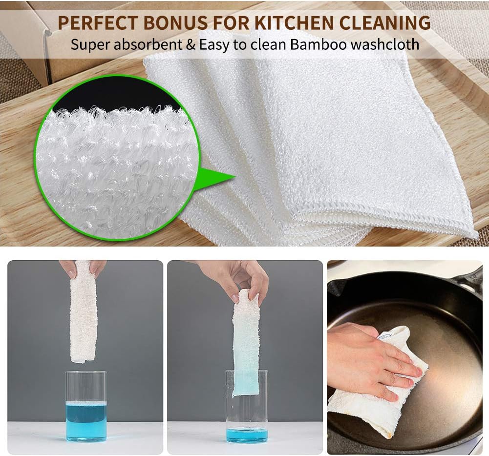 Herda 316L Cast Iron Scrubber Cleaner, Large Chainmail Scrubber for Cast Iron Pan - Chain Mail Scrubber Cast Iron Sponge - Metal Cast Iron Skillet Scrubber, Wok, Dutch Oven Cast Iron Cleaning Kit