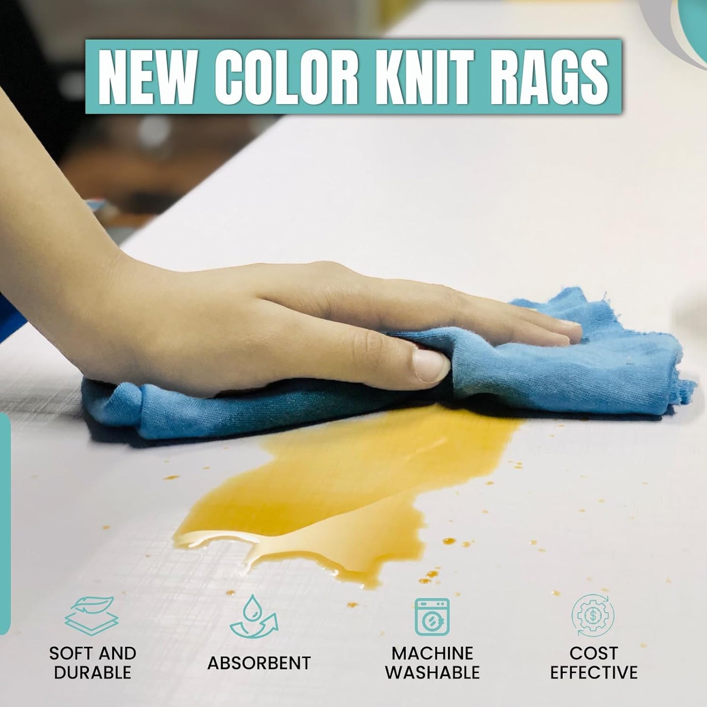 Premium Color Knit Cleaning Rags (2 lbs. Bag) – Shop Rags Bulk for Workshops, Mechanics, Painters, and Home Use, Multipurpose Cotton T-Shirt Rags