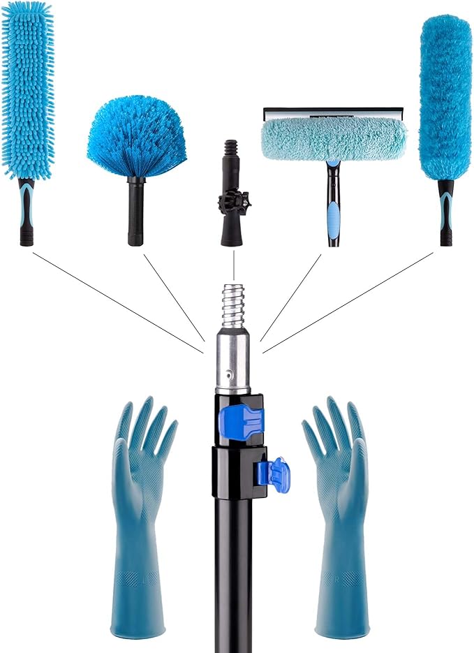 20 Foot High Reach 5-to-12 Foot Long Duster for High Ceilings Fan Cleaner with Sturdy Lightweight Extension Pole