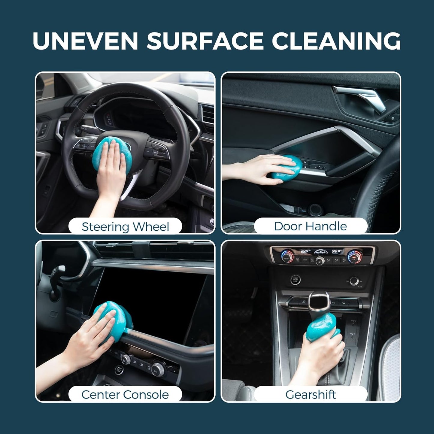 CLICK CLEAN 2Pcs Cleaning Gel for Car, 7oz Car Detailing Tools, Cleaning Putty Gel, Car Interior Cleaner Universal Dust Cleaner for Keyboard, Laptop, Air Vents (Coconut & Bluebell)