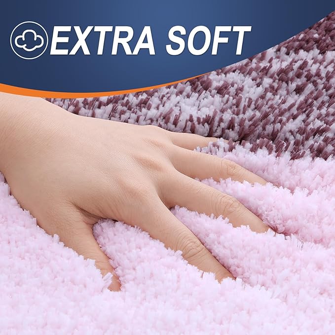 OLANLY Bathroom Rugs Mat 24x16, Extra Soft Absorbent Microfiber Bath Rugs, Rubber Backing, Quick Dry, Machine Washable Bath Mats for Bathroom Floor, Tub and Shower, Home Decor Accessories, Mauve